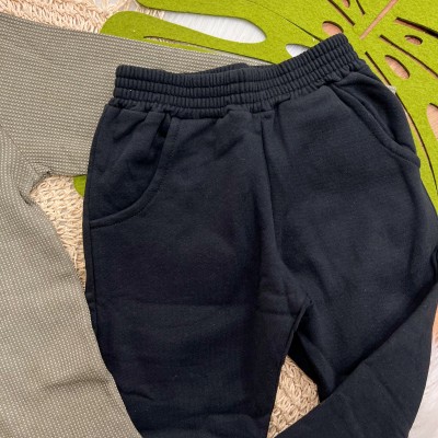 Conj. Camisa Manga Longa de Linho e Calça de Moletom - Verde Musgo e Preto